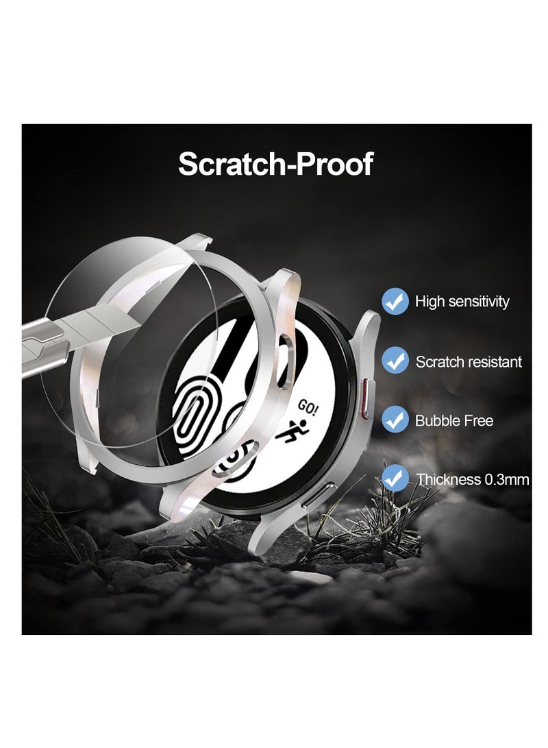 SYOSI [5+5 Pack] Compatible for Samsung Galaxy Watch 4 44mm Screen Protector Case,Matte PC Bumper Cover+5 Tempered Glass Screen Protector Films for Galaxy Watch4 Accessories - Image 5