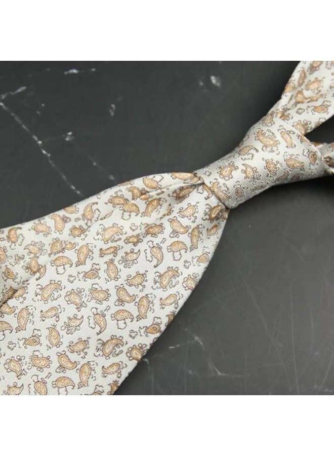 Zoferno Classico ربطة عنق زوفرنو كلاسيكو للرجال بنمط بايزل - 8 سم عرض ربطة عنق رسمية مع صندوق هدايا فاخر (أبيض) - Image 2