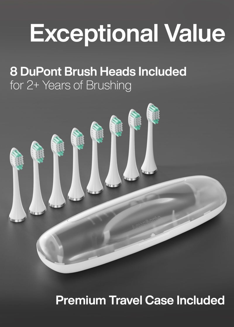 Aquasonic Vibe Series Ultra-Whitening Toothbrush â€“ ADA Accepted Electric Toothbrush - 8 Brush Heads & Travel Case â€“ 40,000 VPM Motor & Wireless Charging - 4 Modes w Smart Timer â€“ Charcoal Metallic - Image 5