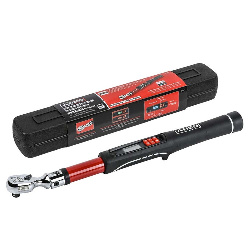 ARES 4300738Inch Drive Flex Head Electronic Digital Torque and Torque Angle Wrench 10100 ftlbs 135135Nm Reversible Sealed Head MultiAlert Prevents OverTorquing - Image 2
