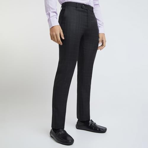 Raymond Men's Solid Pattern Slim Fit Polyester Blend Flat Front Formal Trouser (Size: 32)-RMTS05265-K8 Black - Image 2
