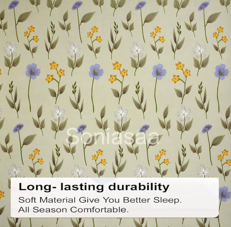 Soniasaa 308 TC Cotton Feel All Around Elastic Fitted Bedsheet, Elastic Fitted Bedsheet Single Size Bedsheet for Single Bed with 1 Pillow Cover, Size - 72 x 36 x 8 Inche Color - Image 2
