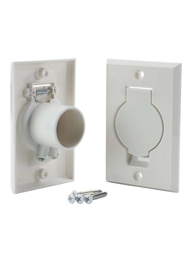 Pokin Standard Central Vacuum Inlet Valve Plate White for Beam Central Vac Designed to Fit Standard Round Door - 2 Pack - Image 1