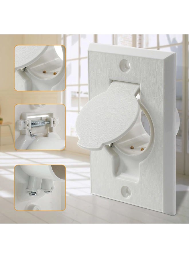 Pokin Standard Central Vacuum Inlet Valve Plate White for Beam Central Vac Designed to Fit Standard Round Door - 2 Pack - Image 4