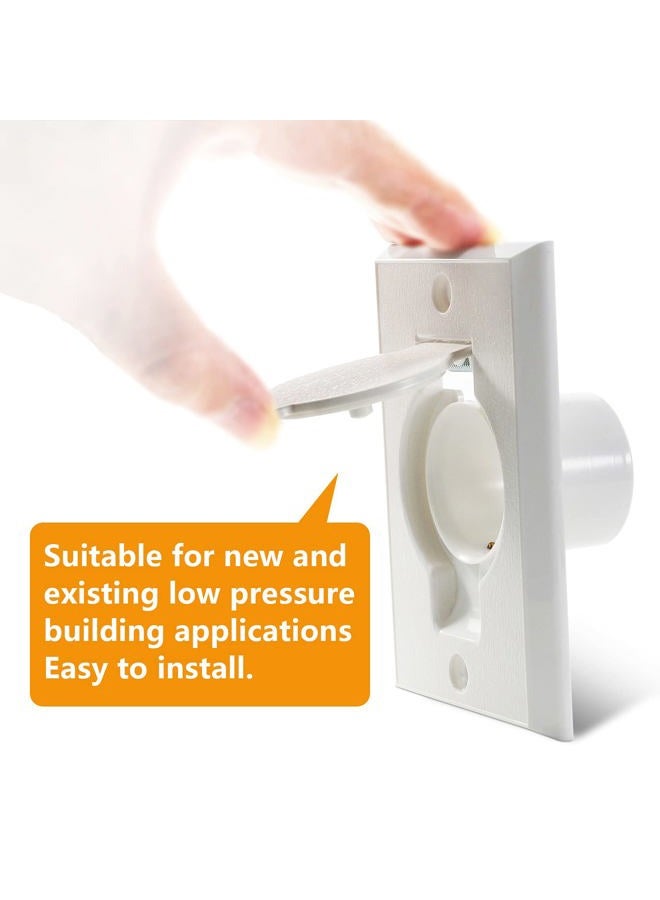 Pokin Standard Central Vacuum Inlet Valve Plate White for Beam Central Vac Designed to Fit Standard Round Door - 2 Pack - Image 2