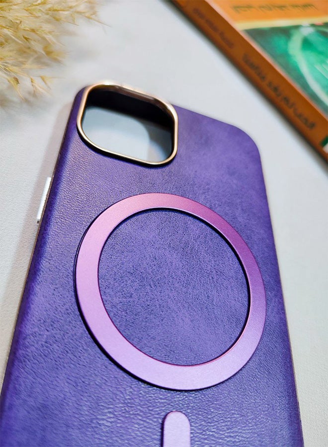 Leather Case CompatibleWith Phone Iphone 11, Supports MagSafe Wireless Charging, Shock-Resistant Cover, Made Of Premium Leather That Acquires A Natural Patina Over Time, Raised Camera Protector Protects The Lens Assembly, With Inner Lining, For Phone Iphone 11 - Purple - Image 4
