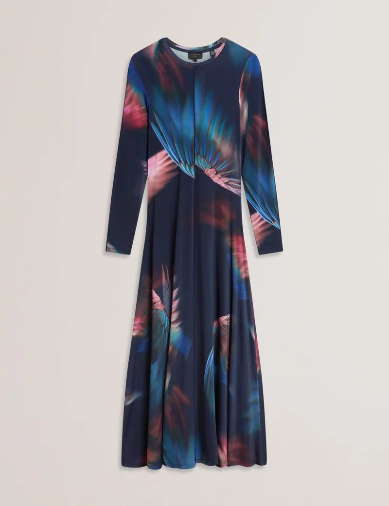 Ted Baker Printed Crew Neck Knitted Dress