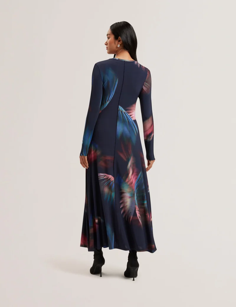 تيد بيكر Printed Crew Neck Knitted Dress