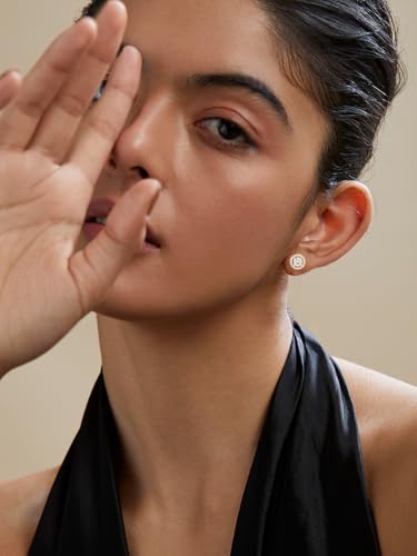 MINUTIAE Gold-Plated Contemporary Stud Earrings for Women's & Girls| Circular Shape Earring | Fashion jewellery MNT0470_G - Image 3