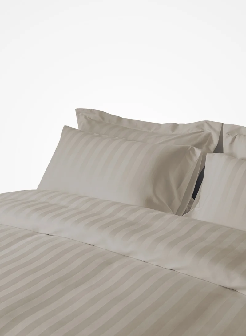 Master Home Textile Microfiber Hotel Duvet Cover Sets, Fits 160 cm x 200 cm Size Bed, 4 Pcs Queen Size, Hotel Stripe Pattern