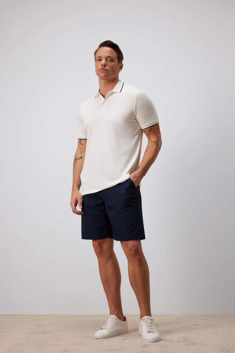 ديفاكتو Regular Fit Gabardine Bermuda