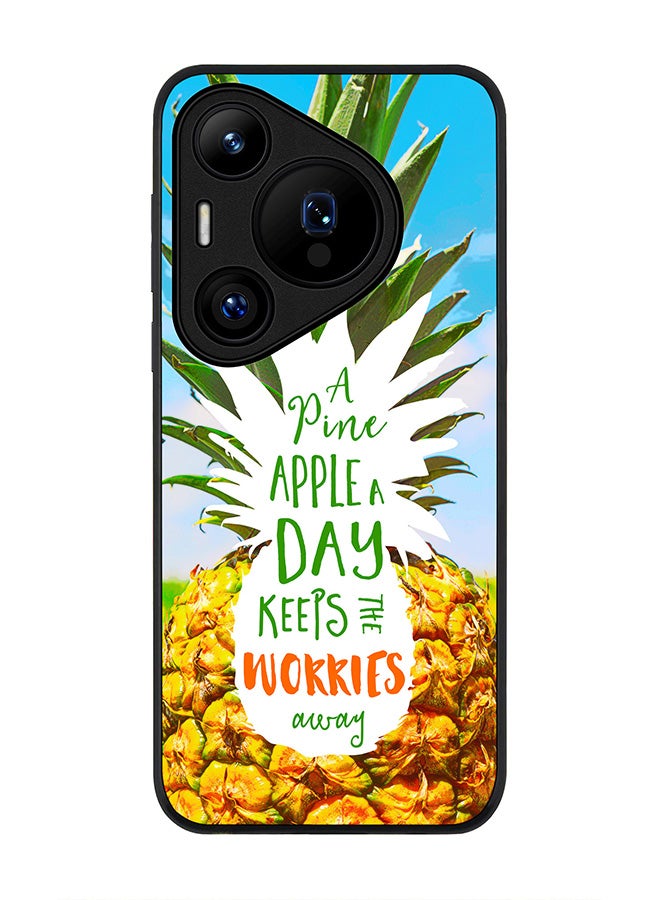 Stylizedd Rugged Black edge case for Huawei Pura 70, Slim fit Soft Case Flexible Rubber Edges Anti Drop TPU Gel Thin Cover -  Pineapple A Day - Image 1