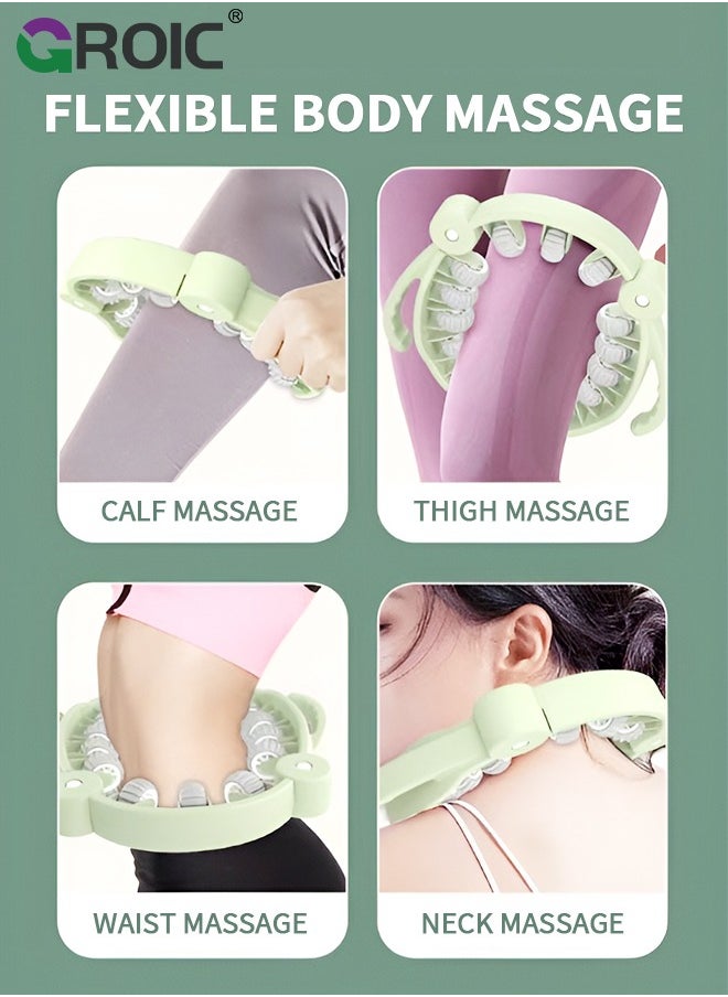 GROIC - Roller Deep Tissue Massager, 360° 13 Wheel Massage Roller Fit for Neck Thigh Calf and Leg, High Density Trigger Point Leg Circulation Massager Myofascial Massage Tools Muscle Roller - Image 1
