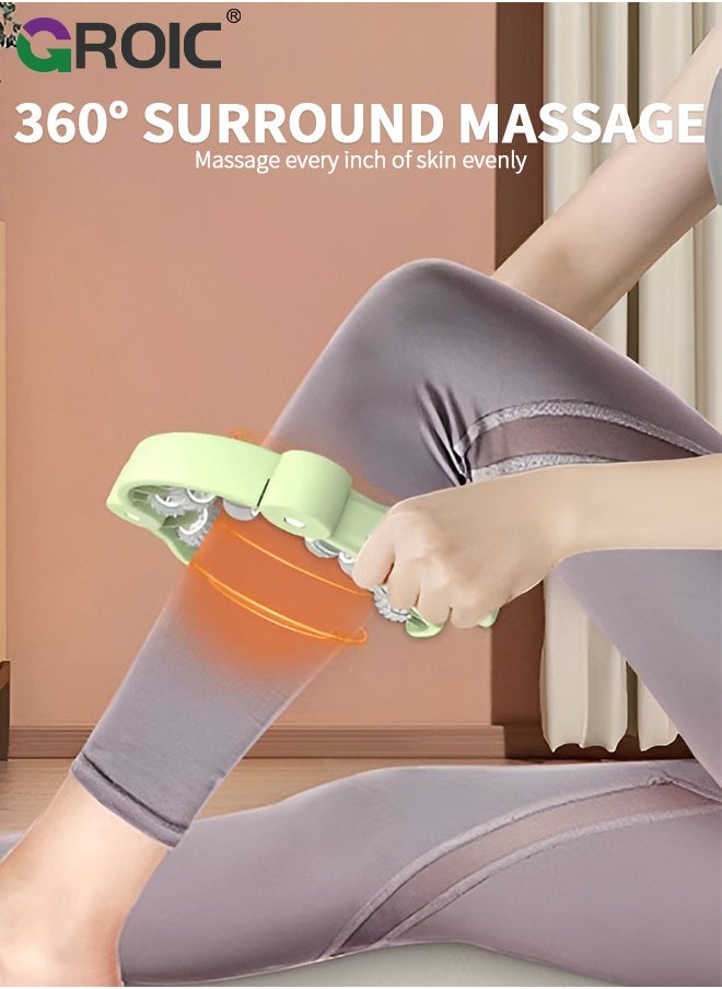 GROIC - Roller Deep Tissue Massager, 360° 13 Wheel Massage Roller Fit for Neck Thigh Calf and Leg, High Density Trigger Point Leg Circulation Massager Myofascial Massage Tools Muscle Roller - Image 1