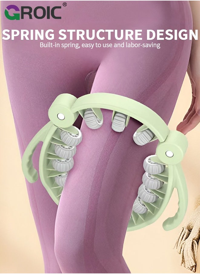 GROIC - Roller Deep Tissue Massager, 360° 13 Wheel Massage Roller Fit for Neck Thigh Calf and Leg, High Density Trigger Point Leg Circulation Massager Myofascial Massage Tools Muscle Roller - Image 1