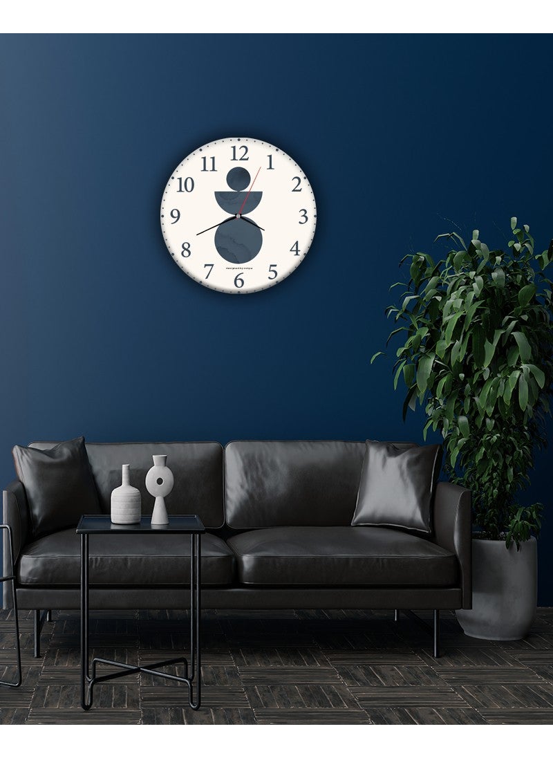 Notpa Aksesuar Abstract Decorative Wooden Wall Clock 33X33  - Image 1