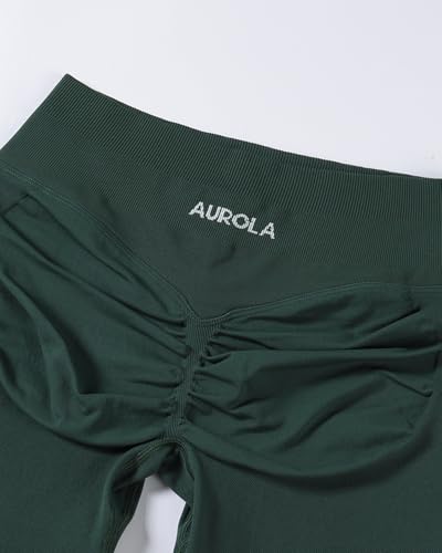 AUROLA Influence Collection Workout Shorts for Women,No Roll Up New Scrunch SeamlessGym Short-3.5" Inseam, Eden Green, M - Image 2