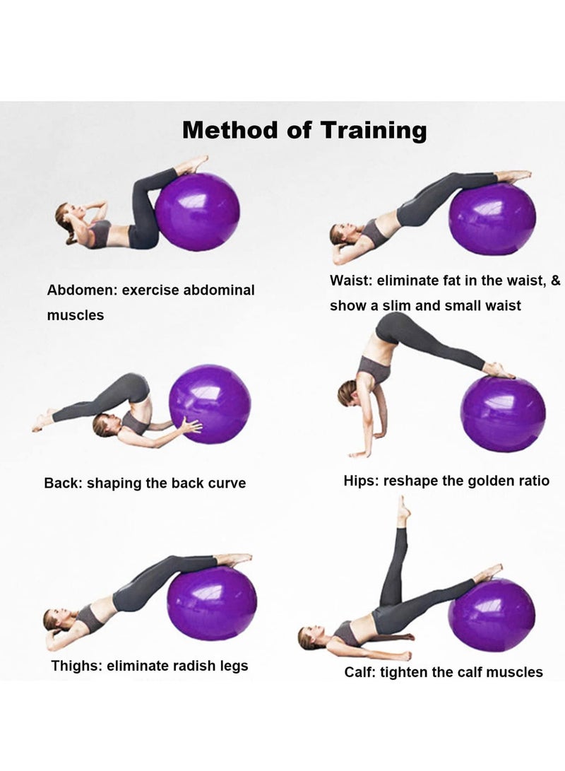 KASTWAVE كرة تمارين رياضية 65 سم كرة سويسرية سميكة للغاية | مع مضخة سريعة - كرة ولادة - يوغا - بيلاتيس - لياقة بدنية - علاج طبيعي - الحمل والولادة - Image 4