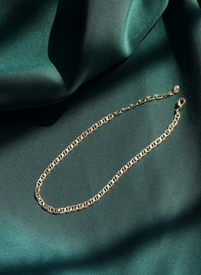 MEVECCO Link Chain Anklet 14K Gold Plated Boho Cute Dainty Mariner Chain Foot Ankle Bracelet Women - Image 4