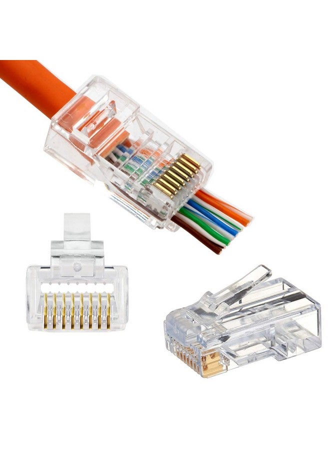 SETH ENTERPRISES RJ45 Pass Through Transparent Connectors (100pcs pack) - Image 1