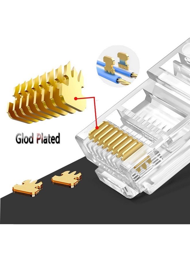 SETH ENTERPRISES RJ45 Pass Through Transparent Connectors (100pcs pack) - Image 2