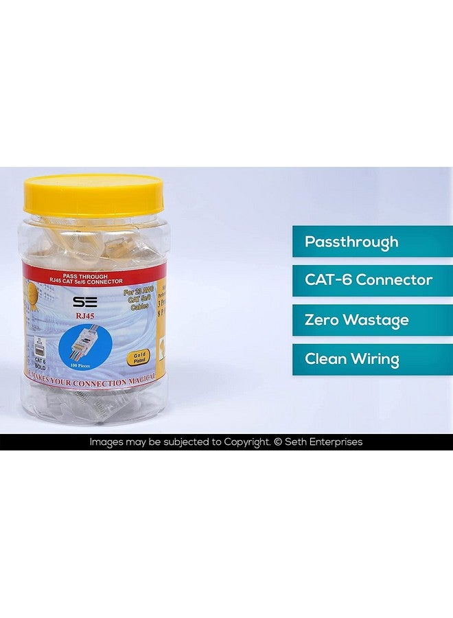 SETH ENTERPRISES RJ45 Pass Through Transparent Connectors (100pcs pack) - Image 5