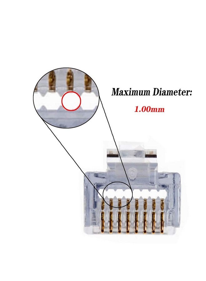 SETH ENTERPRISES RJ45 Pass Through Transparent Connectors (100pcs pack) - Image 3