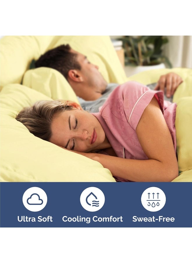 CGK Unlimited - CGK Unlimited Twin XL Sheet Set - 4 Piece Sheets - Dorm Room Bed Sheets - Hotel Luxury Bed Sheets - Extra Soft - Deep Bed Sheets Pockets - Easy Fit - Breathable & Cooling Touch - Yellow Twin XL Sheets - Image 1