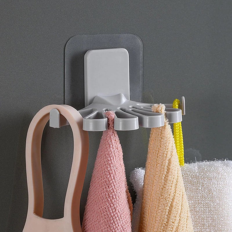 Rasikvar Self Adhesive Flower Shaped Towel Hanger/Towel Holder/Napkin Holder/Napkin Hanger/Towel Rack/Towel Organizer with Wall Hanging Hooks for Kitchen, Bathroom, Home (1) - Image 1
