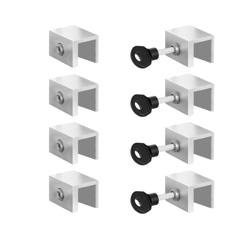 Silver 16mm Short Sliding Security Window With Adjustable Aluminum Alloy Door Stoppers - Image 2