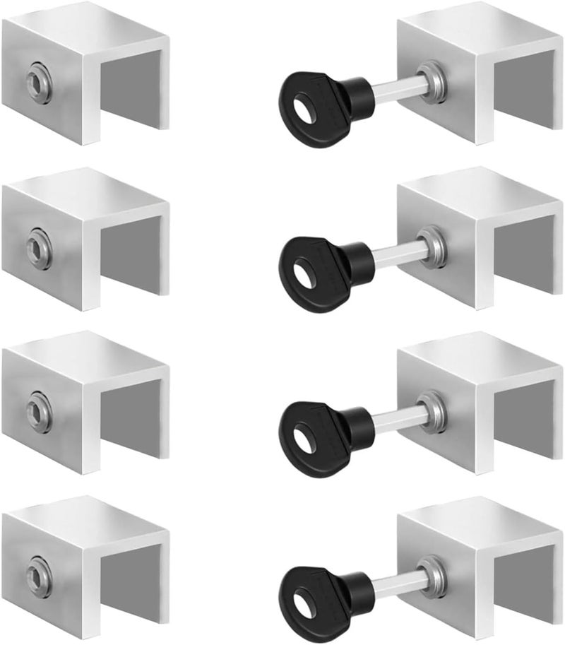 Silver 16mm Short Sliding Security Window With Adjustable Aluminum Alloy Door Stoppers - Image 1