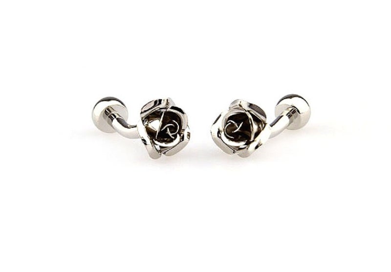 MRCUFF Rose Pair Cufflinks in a Presentation Gift Box & Polishing Cloth - Image 3