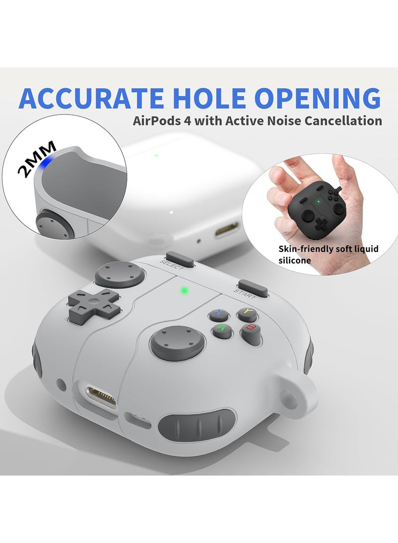 Youque Case Cover for Apple  AirPods 4 Cover Shock-Proof Protective Silicone Case,Gray  - Image 2