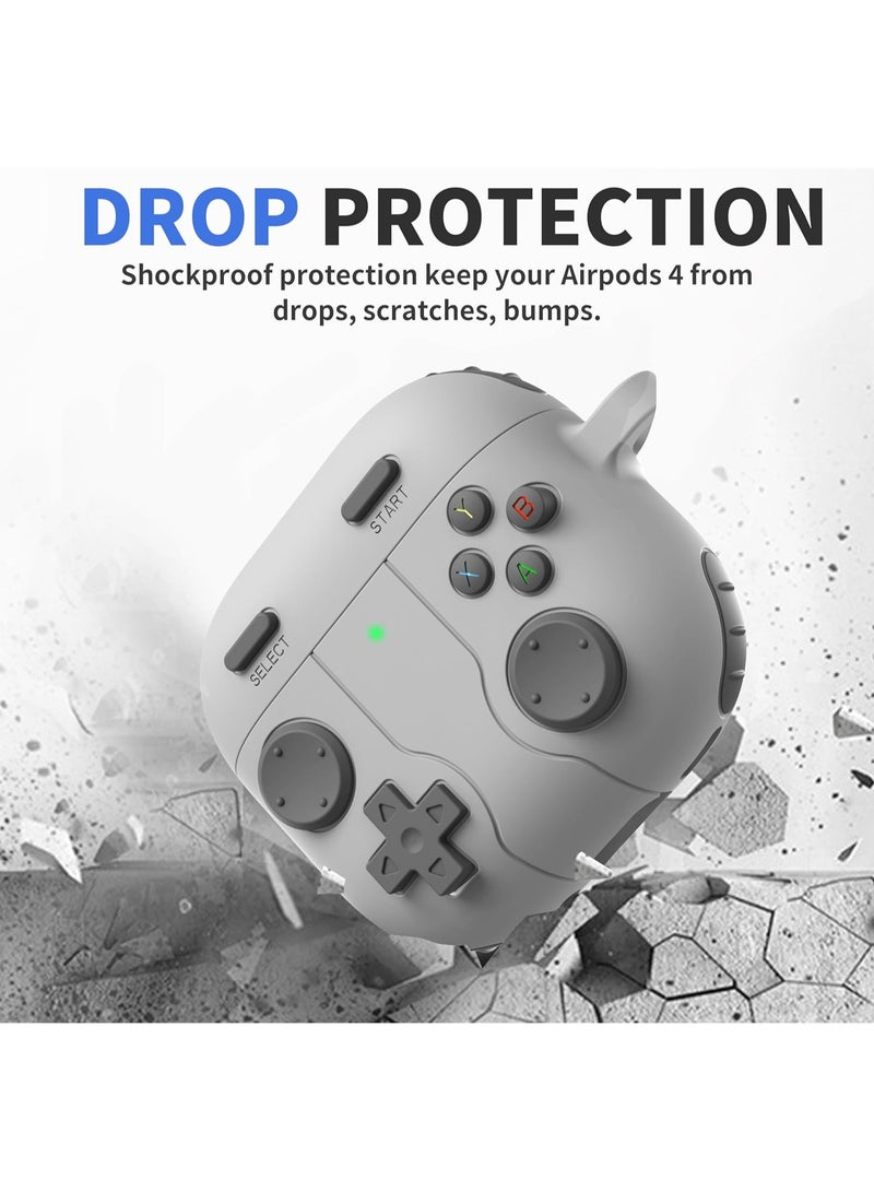 Youque Case Cover for Apple  AirPods 4 Cover Shock-Proof Protective Silicone Case,Gray  - Image 3