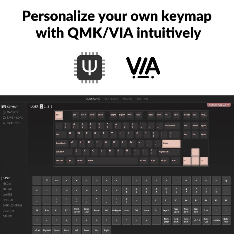 Keychron Q3 RGB Tenkeyless Layout 87-Key QMK/VIA Programmable Macro Hot-swappable Wired Custom Mechanical Keyboard with Gateron G Pro Red Switch Double Gasket Compatible with Mac Windows Linux(Blue) - Image 2
