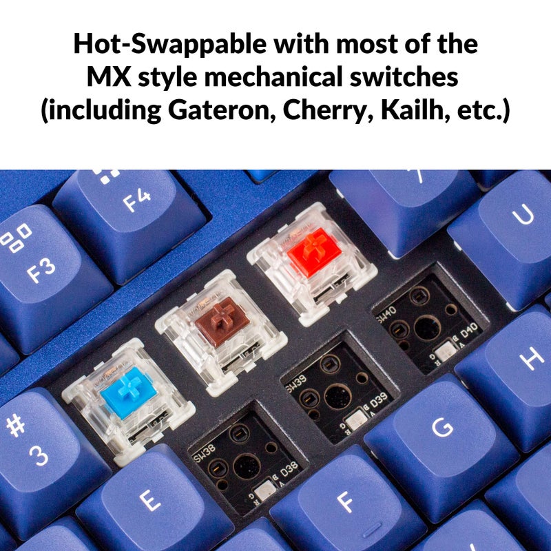Keychron Q3 RGB Tenkeyless Layout 87-Key QMK/VIA Programmable Macro Hot-swappable Wired Custom Mechanical Keyboard with Gateron G Pro Red Switch Double Gasket Compatible with Mac Windows Linux(Blue) - Image 3