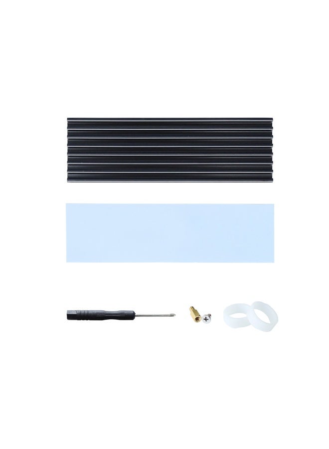 Astylway مشتت حرارة M.2 Nvme مع وسادات سيليكون حرارية 2280 SSD 2 أحزمة مطاطية سوداء لجهاز الكمبيوتر/PS5 PCIe أو SATA - Image 1