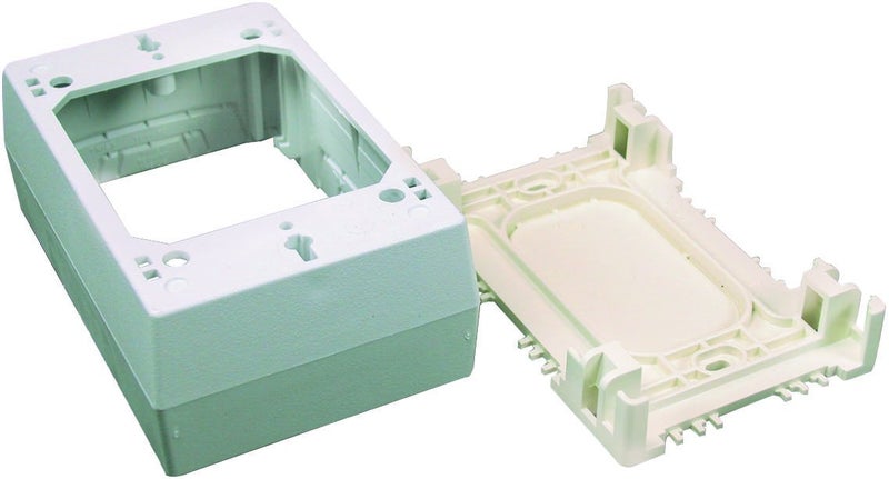 WIREMOLD Legrand Wiremold NM2 Nonmetallic Plastic Raceway for Extending Power, 1 Gang Outlet Box, 1" Deep, Ivory (1 Pack) - Image 1