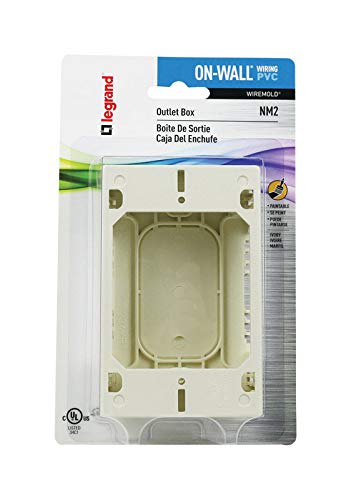 WIREMOLD Legrand Wiremold NM2 Nonmetallic Plastic Raceway for Extending Power, 1 Gang Outlet Box, 1" Deep, Ivory (1 Pack) - Image 5