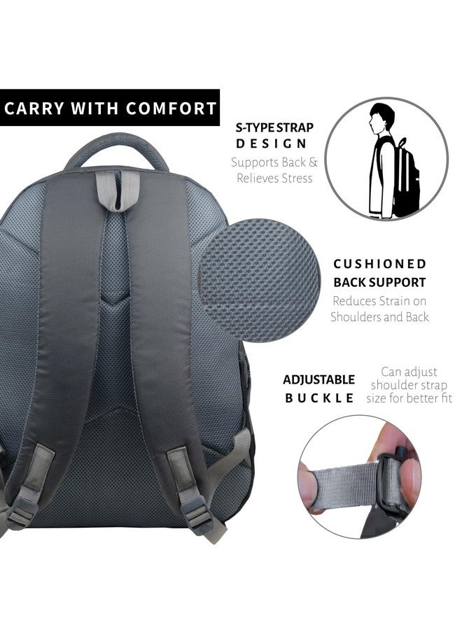 TRAVALATE 40L Four Compartment Backpack for School, Collage, Office, and Travel | Casual Laptop Backpack with Adjustable Padded Shoulder Strap, Mesh Back and Laptop Compartment| Grey - Image 4