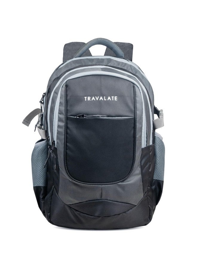 TRAVALATE 40L Four Compartment Backpack for School, Collage, Office, and Travel | Casual Laptop Backpack with Adjustable Padded Shoulder Strap, Mesh Back and Laptop Compartment| Grey - Image 5