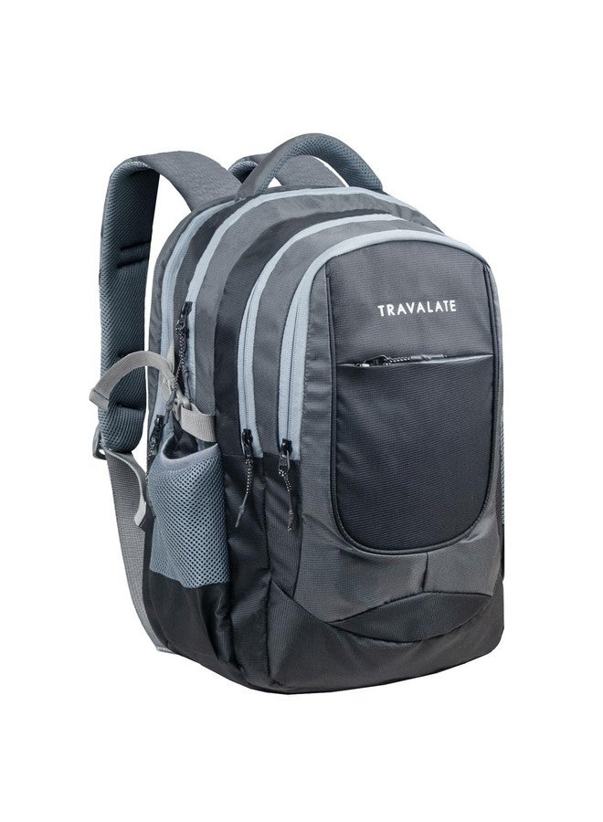 TRAVALATE 40L Four Compartment Backpack for School, Collage, Office, and Travel | Casual Laptop Backpack with Adjustable Padded Shoulder Strap, Mesh Back and Laptop Compartment| Grey - Image 1