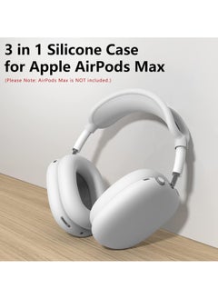 AROAQ Silicone Cases Suitable for Apple AirPods Max 3-in-1 Headphones Anti-Scratch Ear Cups Cover Headband Cover and Ear Pad Protector Case Skin Accessories (White)  - Image 2