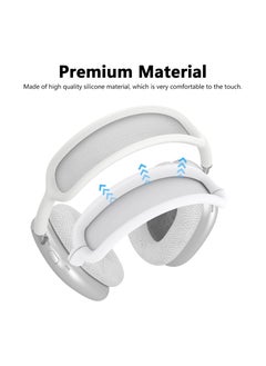 AROAQ Silicone Cases Suitable for Apple AirPods Max 3-in-1 Headphones Anti-Scratch Ear Cups Cover Headband Cover and Ear Pad Protector Case Skin Accessories (White)  - Image 3