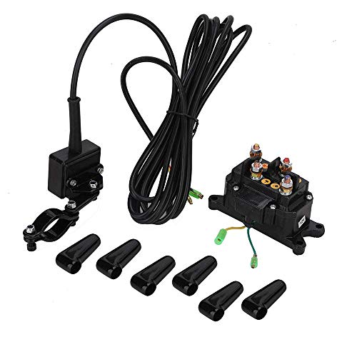 KanSmart 12V 250A Winch Solenoid Relay Contactor & Winch Rocker Thumb Switch Combo with Handlebar Control Kit Compatible with ATV UTV 3000lbs-5000lbs Polaris 800 1000 - Image 3