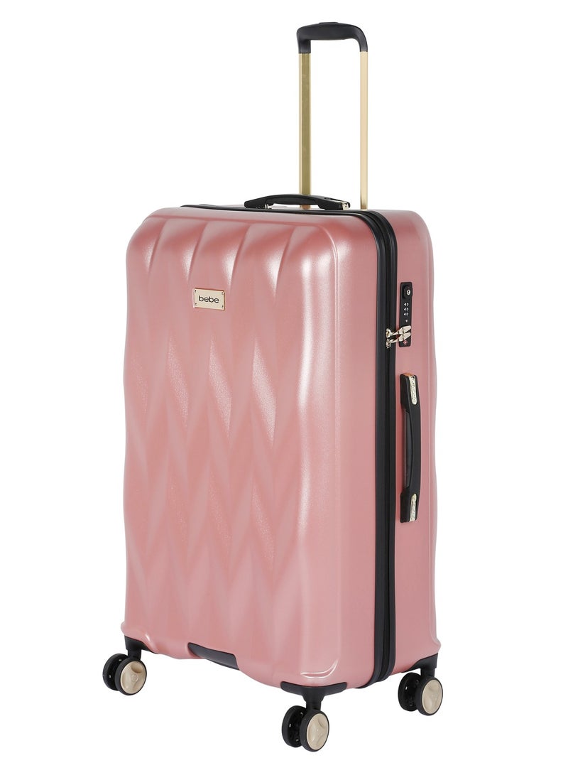 BEBE Ellise Hardside Luggage on Wheels for Unisex | Ultra Lightweight ABS on with Spinner Wheels 4 Color Rose Gold - Image 3