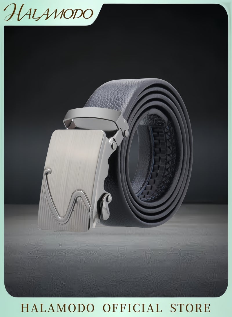 HALAMODO Men's Belt Leather Ratchet Dress Belt Classic Work Business Dress Belt Casual Every Day Leather Belt with Adjustable Buckle Trim to Fit - Image 1