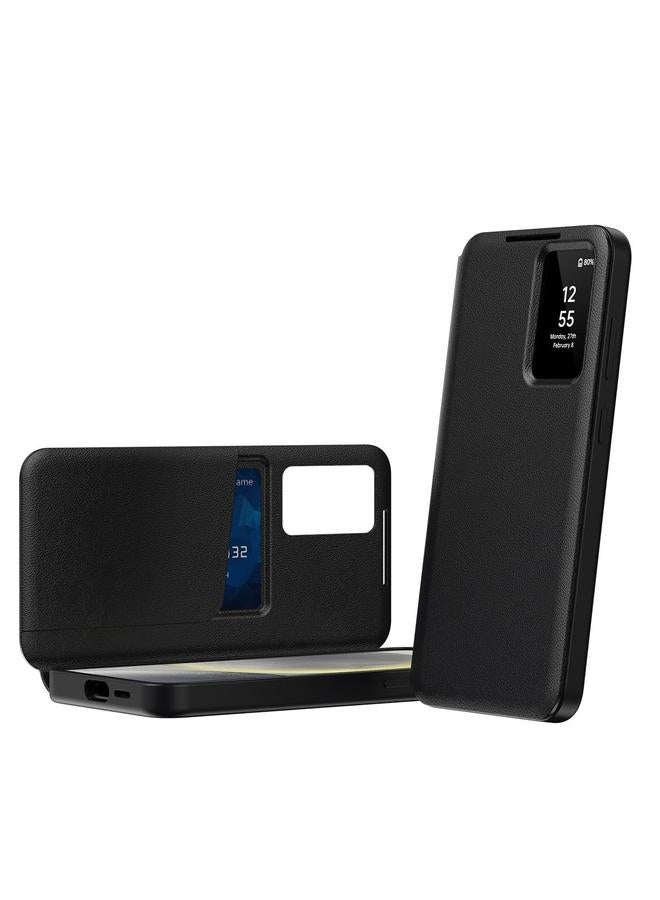 اس-توب جراب جلدي لهاتف Samsung Galaxy S22 5G مع نافذة عرض ذكية وفتحة بطاقة - Image 1
