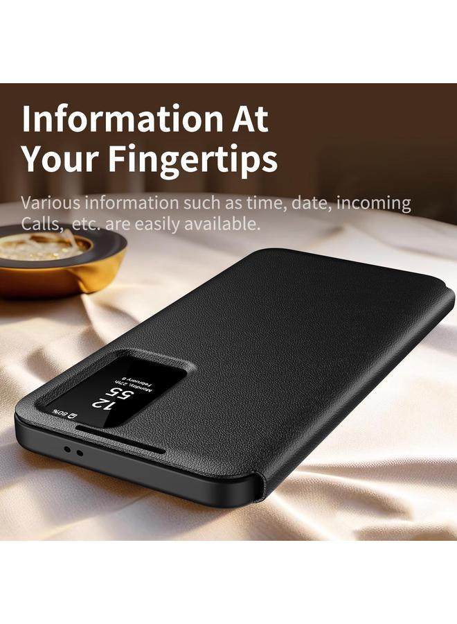 اس-توب جراب جلدي لهاتف Samsung Galaxy S22 5G مع نافذة عرض ذكية وفتحة بطاقة - Image 4