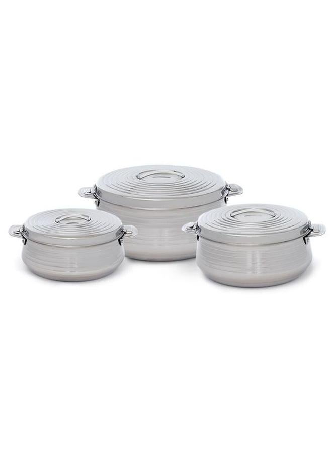ماكسيما طقم علب طعام هيلوكس 8/5/3.5 لتر 3 قطع فضي - Image 1